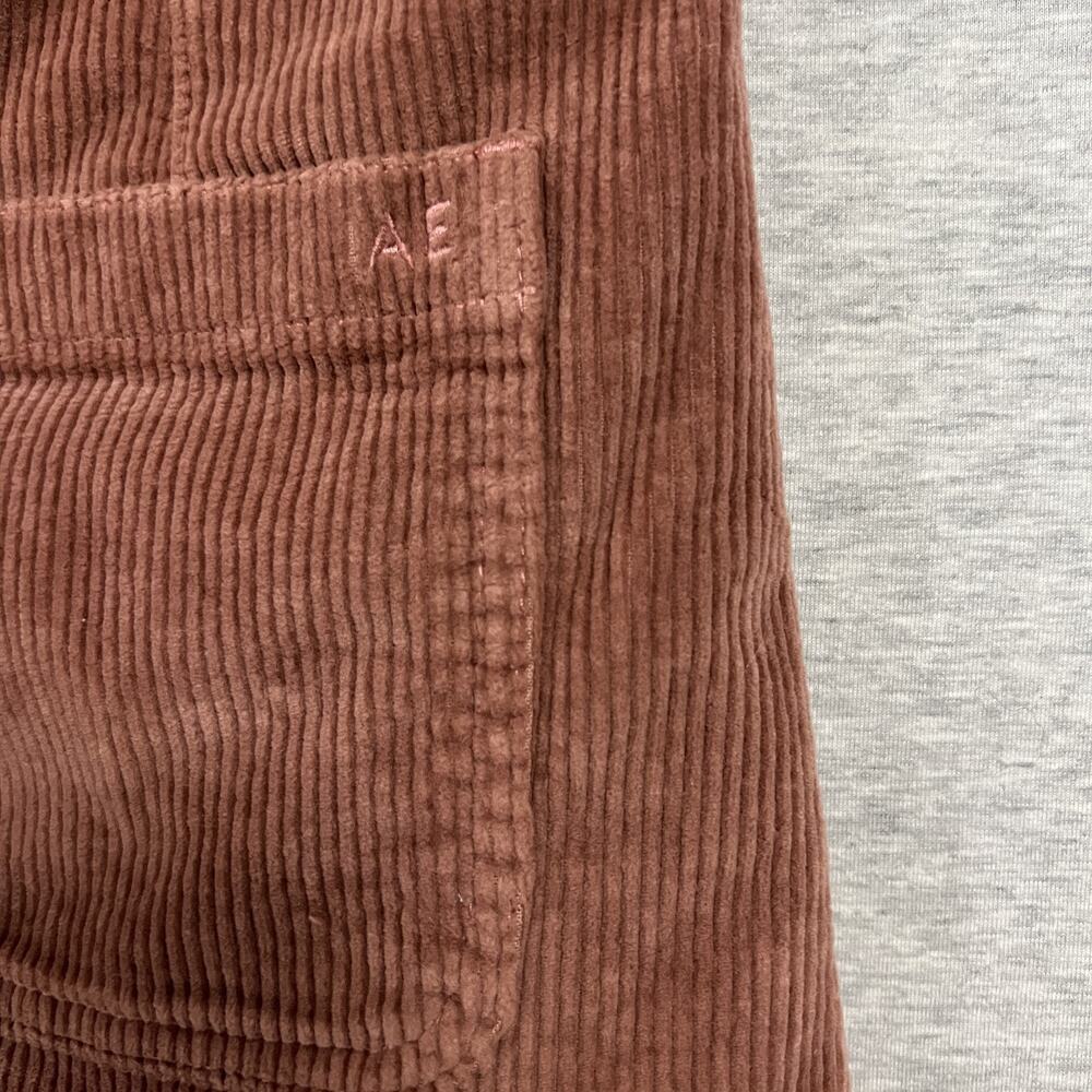 American Eagle Mini Skirt Womens 00 Rose Corduroy Super Hi-Rise A Line Stretch - Picture 7 of 11